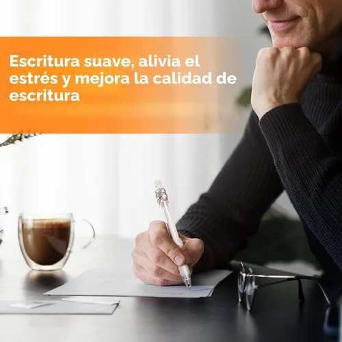 Vista 6 de 8 Bolígrafos de Gel - 0.5mm de Punta Fina, Tinta Negra Giratoria, Escritura Suave - Bolígrafos de Gel de Secado Rápido de Agarre Suave para Diario