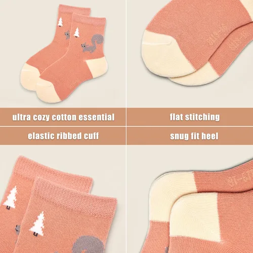 Vista 40 de Aisyee Calcetines de algodón para niños, calcetines sin costuras para niños, calcetines coloridos de cuarto de punto, paquete de 6