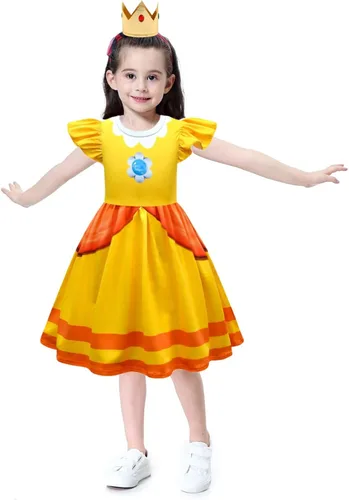 Vista 2 de ANUBHAVSHAALA Disfraz de princesa para niñas, vestido de fiesta de cosplay de 3 a 10 años