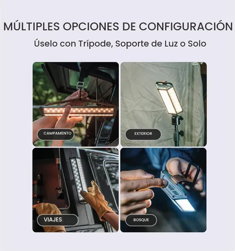 Vista 5 de CLAYMORE 3FACE NEO - Luz de área de 20 - 6,500 lúmenes, modo turbo de 6,500 lúmenes, 3 colores LED, luz de trabajo gran angular 3D con soportes