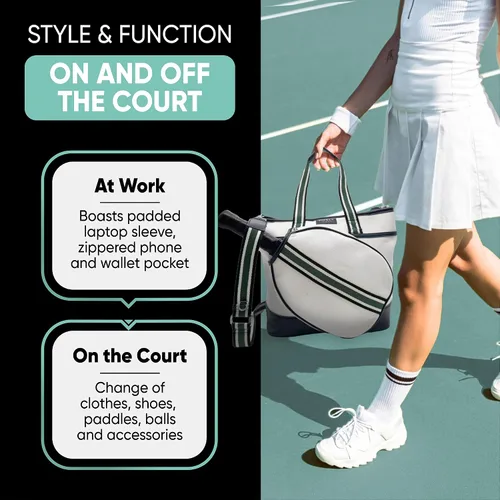 Vista 4 de Pickln Bolso de lujo para mujer, de piel vegana, de lujo, para pickleball
