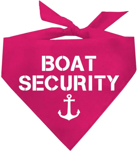 Vista 6 de Bandana de seguridad para perro Triángulo ajustable 100% algodón Hecho en Estados Unidos Amante de los barcos Capitán Playa Lago Negro