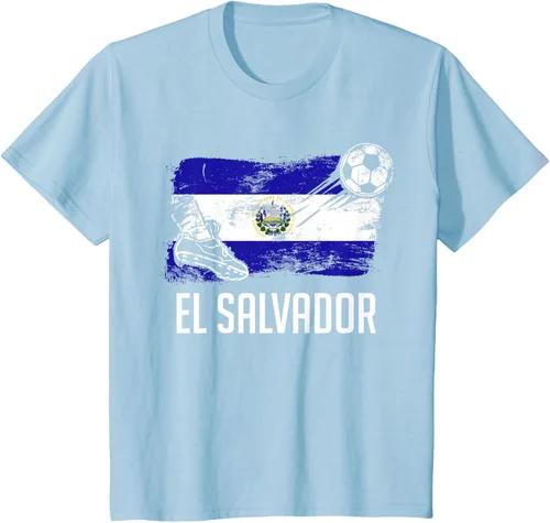 Vista 8 de Camiseta salvadoreña con bandera de fútbol salvadoreño