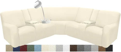Vista 82 de Fundas impermeables de sofá reclinable modular para sofás reclinables, lavable en forma de L, para perros, fundas elásticas para sofá reclinable