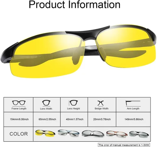 Vista 3 de YIMI Gafas de sol fotocrómicas polarizadas para hombre, para deportes al aire libre, conducción y ciclismo, antideslumbrante, UV400, gafas ligeras