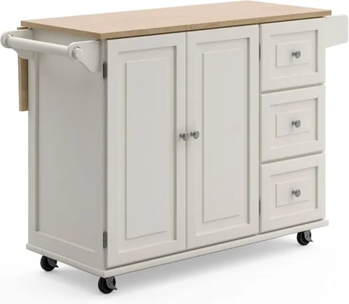 Vista 18 de Homestyles Dolly Madison Carrito de Isla de Cocina Móvil Negro con Barra de Desayuno de Hoja Plegable de Madera