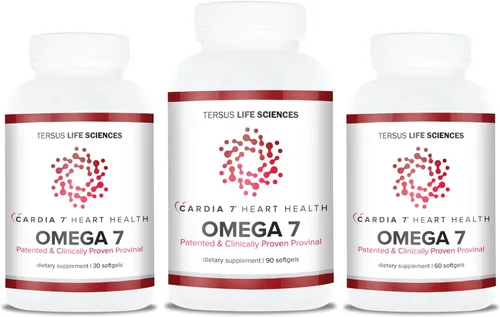 Vista 3 de Heart Health Omega 7 - Contiene ácidos grasos Omega 7 purificados patentados provinales - Sin sabor a pescado ni eructos - 30 unidades de gel suave