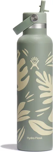 Vista 33 de Hydro Flask Botella de agua – Acero inoxidable aislado – Tapa flexible con pajita de boca estándar, antiderrames, a prueba de fugas y recargable