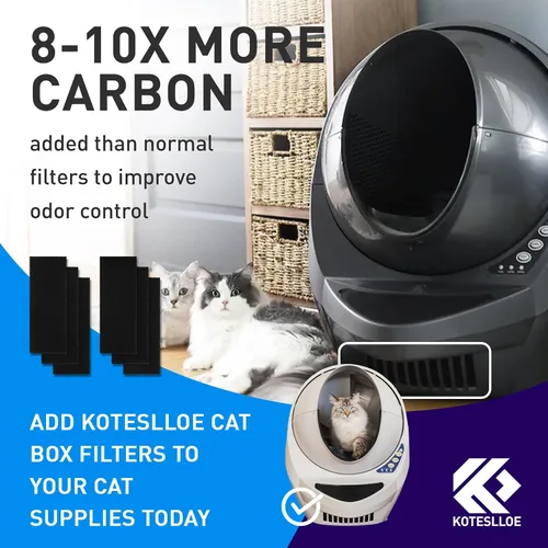 Vista 5 de Filtros de carbono automatizados para caja de arena, paquete de 6 filtros de repuesto de 9 x 3 pulgadas, tipo grueso, filtros de carbón activado que