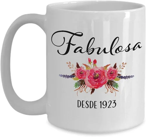 Vista 3 de Fabulosa Desde 1923 Cumpleaños 98 Mujer Decoracion - Taza De Café - 11oz