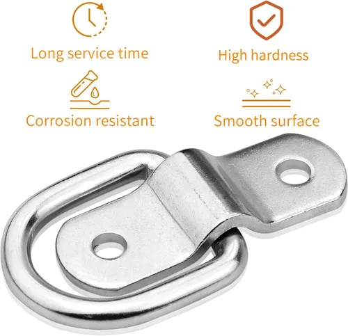 Vista 9 de Anclaje de amarre con anilla en D de 1/4 de pulgada para montaje en superficie resistente, anillos de amarre para montaje en piso, 2400 libras