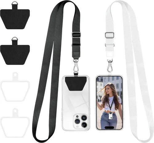 Vista 18 de Doormoon Cordón para teléfono, correa ajustable universal para el cuello, para llaves, insignias de identificación, cordón para teléfono celular