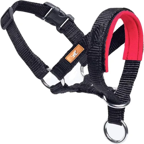 Vista 15 de Collar de cabeza de perro con tela suave, arnés para la cabeza para evitar tirones del perro, correa para la cabeza para perros pequeños, medianos