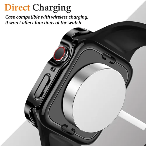 Vista 4 de Amizee 2 en 1 Estuche [Paquete de 2] Compatible con Apple Watch SE 3/2/1 Series 6/5/4 40mm con Protector de Pantalla Integrado, Cubierta Protectora