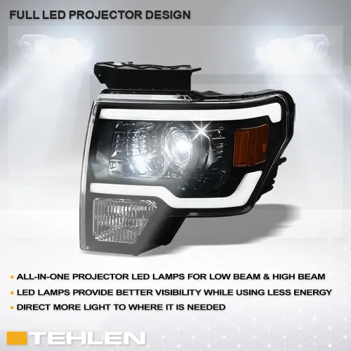Vista 7 de Stehlen 642167826446 Compatible con Ford F150 Switchback 2009-2014 - Barra secuencial de tira de luces LED con señal ámbar, color negro
