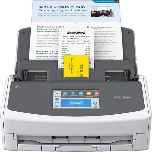 Vista 2 de Fujitsu ScanSnap iX1500 Escáner de documentos dúplex a color con pantalla táctil para Mac y PC [modelo actual, versión 2018] (renovado)