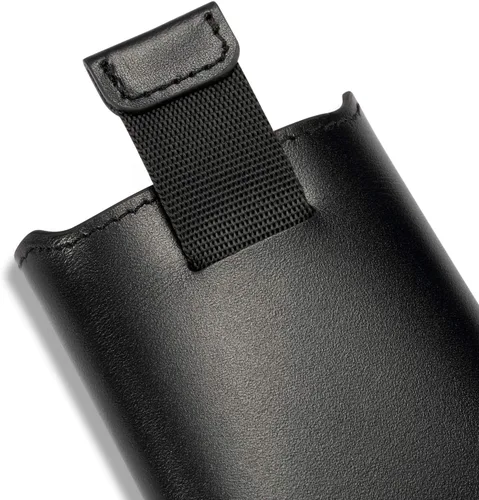 Vista 5 de HISCOW Tarjetero con solapa para dispensar tarjetas - piel de becerro italiana (negro)