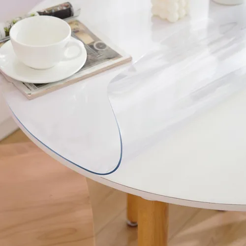 Vista 3 de Protector de mesa redondo transparente de 36 pulgadas, protector redondo transparente para mesa de comedor, 0.059 in de grosor, impermeable