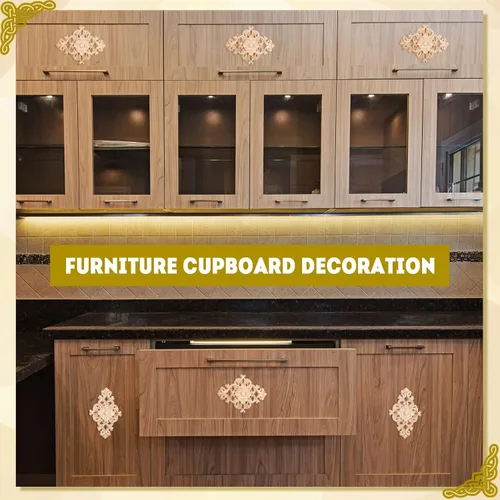 Vista 5 de 20 piezas de apliques largos de madera tallada Onlays para muebles tallados, calcomanías decorativas de tallado de madera para pared, puerta