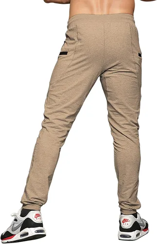 Vista 4 de MAIKANONG Pantalones deportivos ajustados para hombre, pantalones de entrenamiento para gimnasio, correr, atletismo, casual