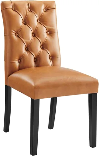 Vista 7 de Modway MO- Duchess - Silla de comedor tapizada de piel sintética con botones capitoné, color negro