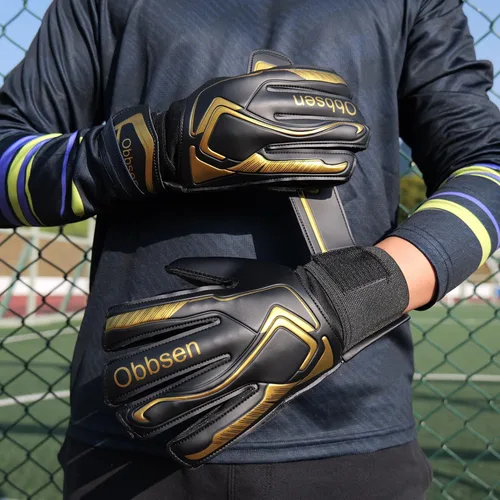 Vista 7 de Guantes de portero de fútbol con espinas para los dedos, guantes de portero de fútbol para niños, jóvenes y adultos, agarre fuerte antideslizante