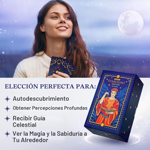 Vista 6 de Wyspell Cartas de tarot con libro guía – Starlight Unique Tarot Deck (azul)