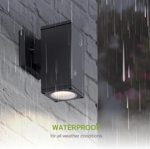 Vista 6 de ASD Lámpara de pared cuadrada para exteriores de 1 luz, enchufe de bombilla E26 de 60 W, 120 V, ETL, cilindro hacia arriba, luces LED
