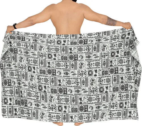 Vista 4 de LA LEELA Trajes de baño estándar para hombre Sarong Pareo Beach Wrap
