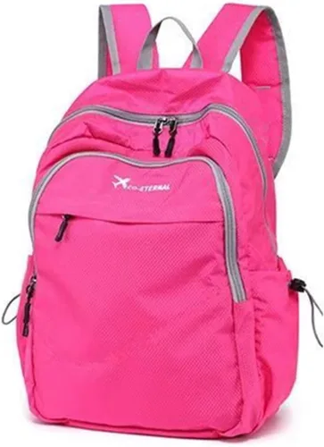 Vista 5 de Geboldil Mochila de viaje plegable ligera para hombre y mujer, mochila de camping impermeable Negro