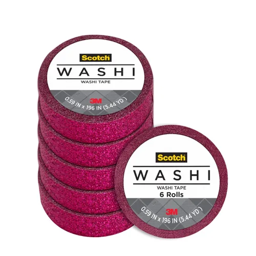 Vista 9 de Scotch Expressions Cinta con purpurina, 0.59 x 196 pulgadas, negro, 6 rollos (C514-BLK)