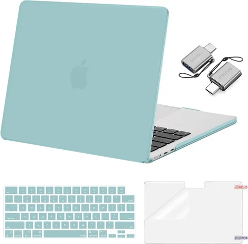 Vista 17 de Mosiso Funda para MacBook Air de 13 y 13.6 pulgadas, 2024, 2023 y 2022, M3 A3113, M2 A2681, Touch ID, carcasa rígida, cubierta de teclado, protector