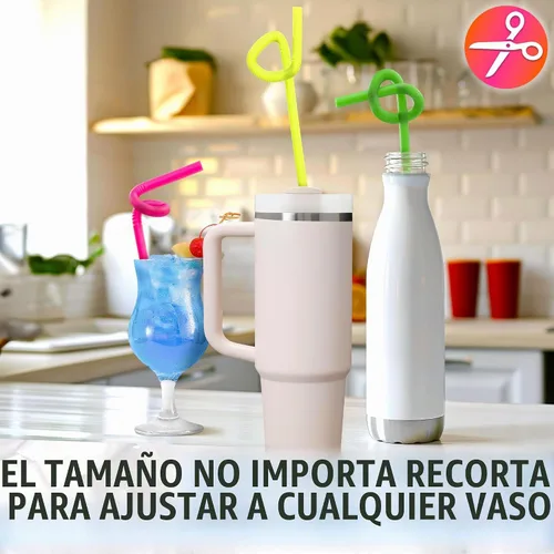Vista 4 de Pajitas extra largas desechables, 200 popotes flexibles de plástico extralargos, elásticos de 17.1 a 19.5 pulgadas, flexibles para formas Varios