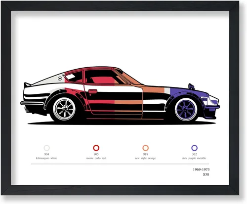 Vista 27 de Poster Master Póster de coche – Impresión clásica de coche – Arte de vehículo – Gran decoración de pared de garaje u oficina – 8 x 10 pulgadas