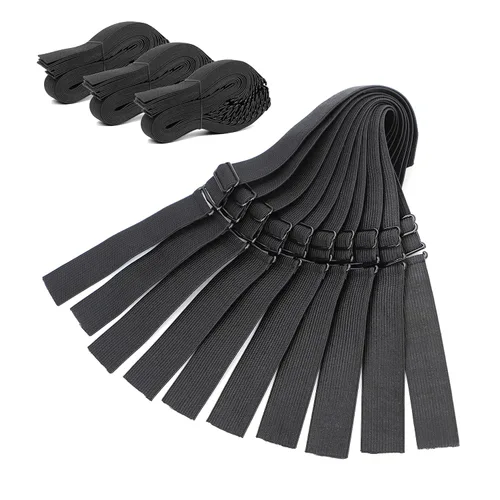 Vista 11 de Correas ajustables para pelucas y hacer pelucas, bandas elásticas ajustables (beige, 1 pulgada x 10 unidades)