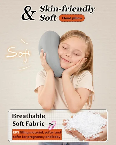 Vista 5 de SAIJI 【Magnético】Soporte para teléfono celular para cama, mini soporte de almohada Kindle con brazo elevado de doble eje, soporte para teléfono