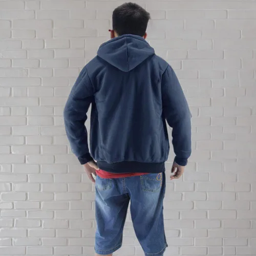 Vista 6 de Sudaderas con capucha para niños y jóvenes, con cremallera completa, forro polar, tallas 8-16