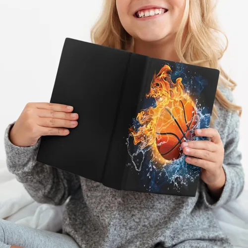 Vista 2 de Rnyleeg Paquete de 6 fundas protectoras de libros de bolsillo para niños, con temática deportiva, elástica, para amantes de los libros, estudiantes