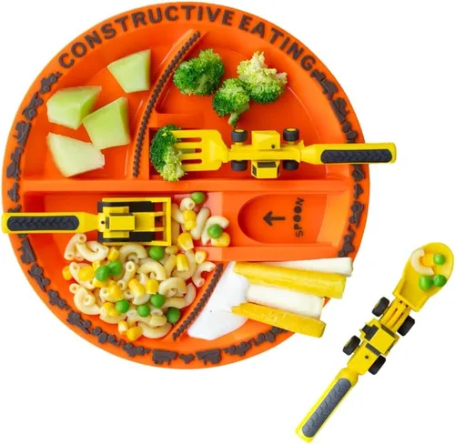 Vista 2 de Combo de construcción con conjunto de utensilios, plato e individual de Constructive Eating