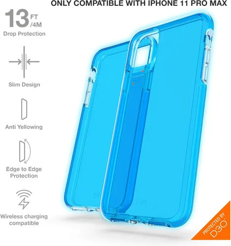 Vista 2 de ZAGG Gear4 Crystal Palace Neon - Funda compatible con iPhone 11 Pro Max, protección avanzada contra impactos con tecnología D3O integrada, no se