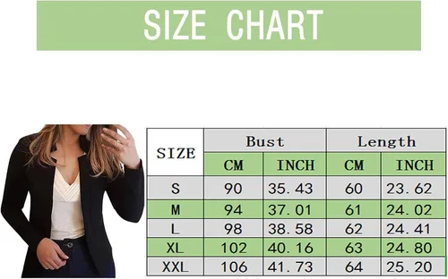 Vista 6 de Chaquetas de traje y chaqueta de negocios para mujer, casual, trabajo, oficina, chaqueta ligera ajustada con frente abierto