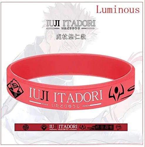 Vista 8 de Yushe - Pulsera de goma luminosa para cosplay 3 unidades diseño de anime Yuji Itadori