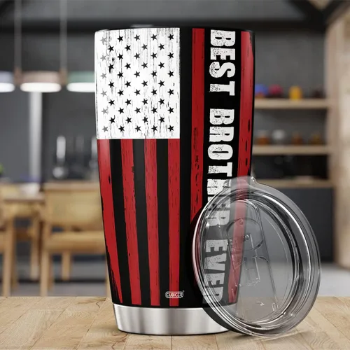 Vista 3 de CUBICER Vaso de café Brother de 20 onzas, taza de acero inoxidable de doble pared con tapa, regalos de hermana para adultos, niños, hombres, él