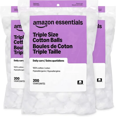 Vista 6 de Amazon Basics Bolas de algodón para el cuidado de la piel, 200 unidades (anteriormente Solimo)
