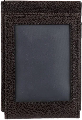 Vista 6 de Tommy Hilfiger Cartera delgada de cuero con bolsillo frontal para hombre, Negro