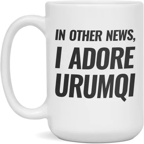Vista 3 de In other news I adore Urumqi Ceramic Coffee Mug, 11-Ounce White