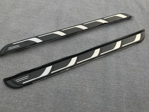 Vista 7 de 2 estribos negros con plateado con barra de Nerf para Nissan X-Trail Rogue T33 2021-2023