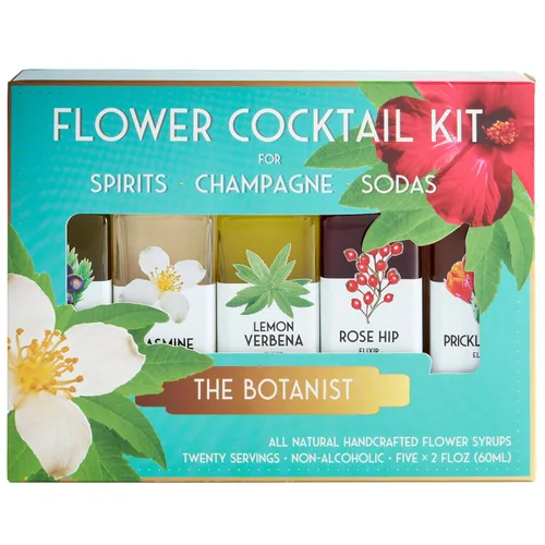 Vista 9 de Floral Elixir Co. - Kit de cóctel de jarabe de flores totalmente naturales - Set de regalo - Surtido de 5 elixires (2 onzas) (amantes de las ginebra)