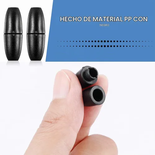 Vista 3 de WILLBOND 100 cierres separables para collares, cierres de pulsera de seguridad de plástico para cordón, conectores de barril de cuentas para Negro
