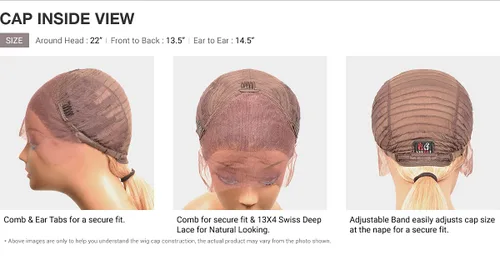 Vista 2 de BOBBI BOSS Peluca de encaje frontal HD MediFresh 13X4 Deep Lace MLF241 Rhian (DL4613)